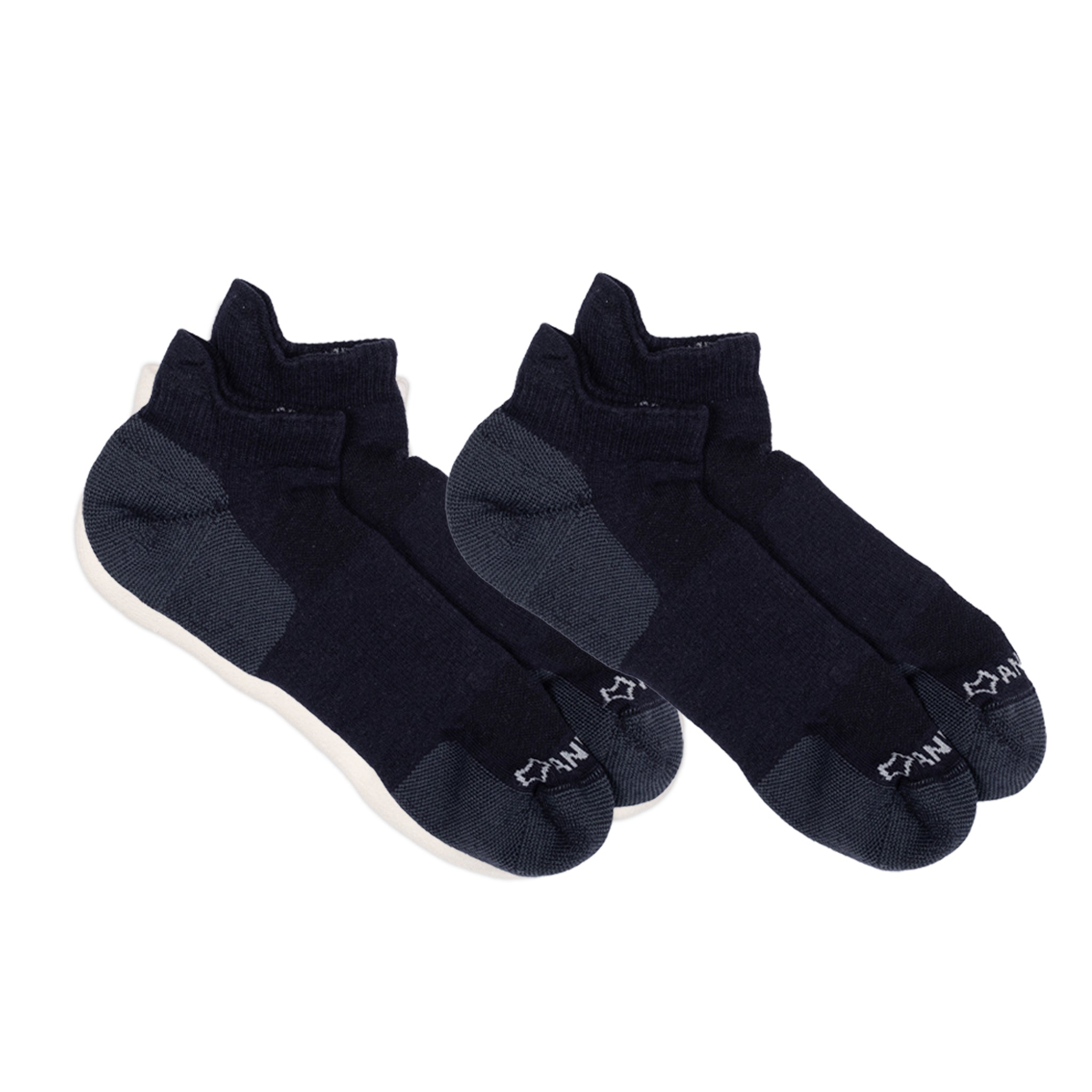 Anywear Essential Lightweight Ankle Sock - 2 Pack Black/Black S/M - Fox River