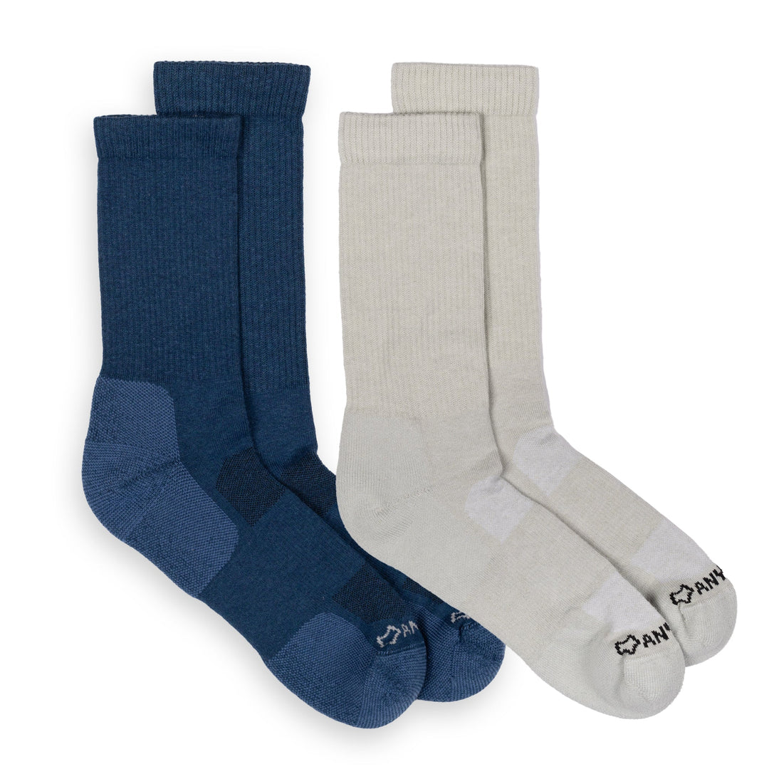 Anywear Essential Lightweight Crew Sock - 2 Pack Ink/Moss L/XL - Fox River