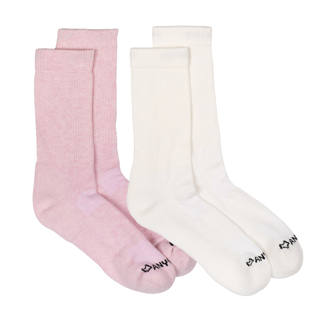 Anywear Essential Lightweight Crew Sock - 2 Pack Petal/Cloud S/M - Fox River