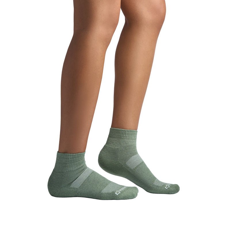 Anywear Essential Lightweight Quarter Crew Sock - 2 Pack Plum/Navy S/M - Fox River