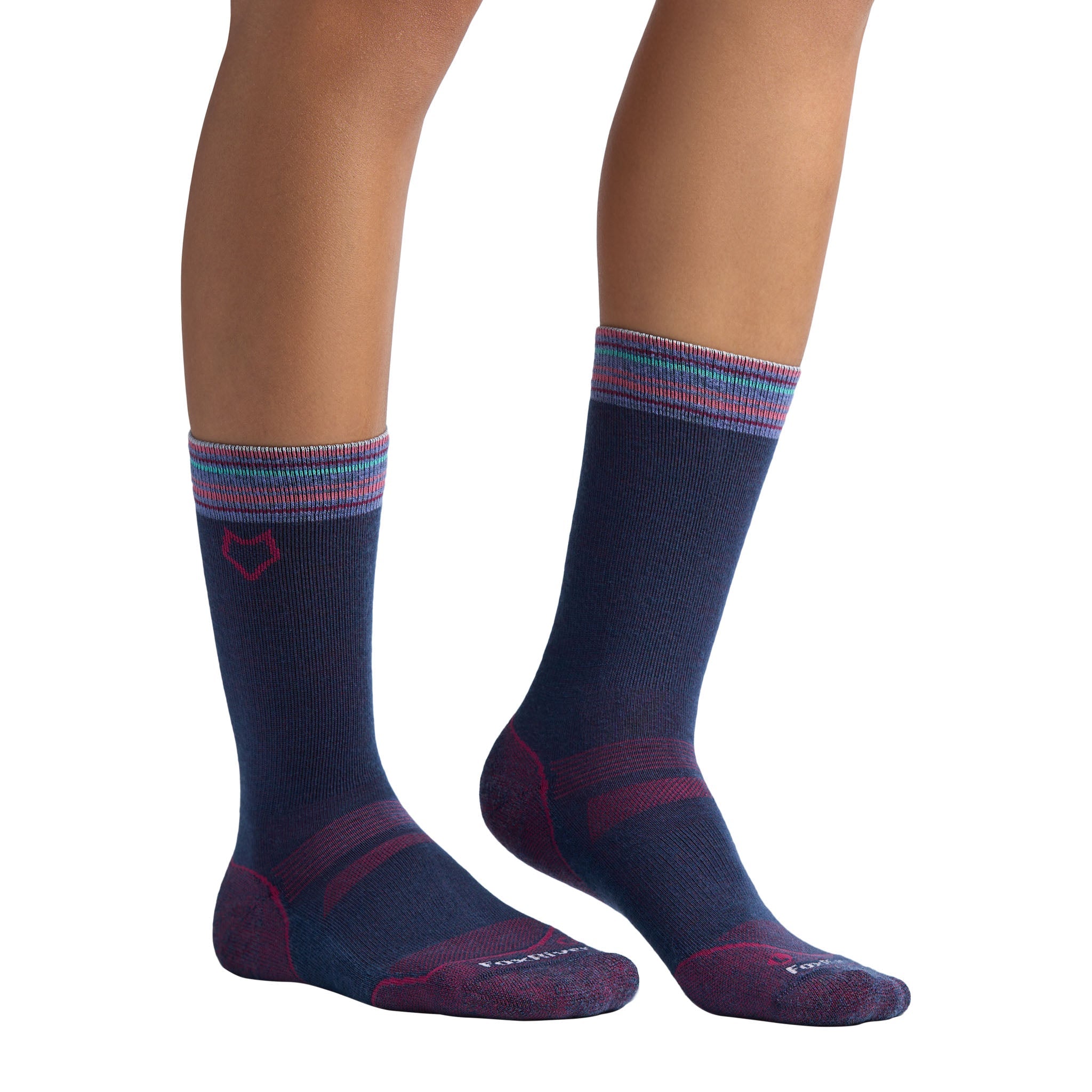 Women's Stripe Medium Weight Crew Hiking Sock Black Small - Fox River